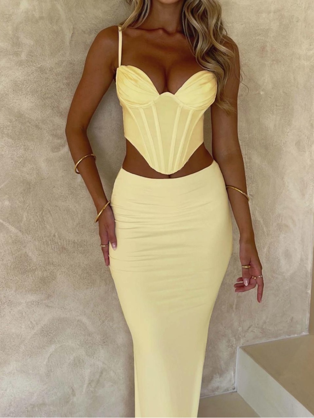 Babyboo Corset Top in Pale Yellow